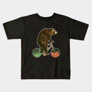 Mountain Biker Bear Kids T-Shirt